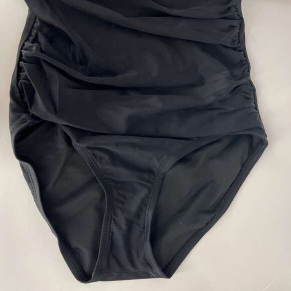 NWT DKNY Black One Piece Strap/Strapless Bandeau Maillot Swimsuit Sz XS - Picture 5 of 9